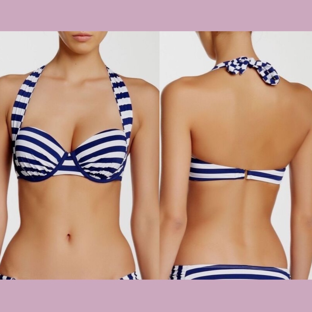 NEW! Tart Penelope Stripe Bikini Top in Navy‎ Nautical/White [SZ Medium ]